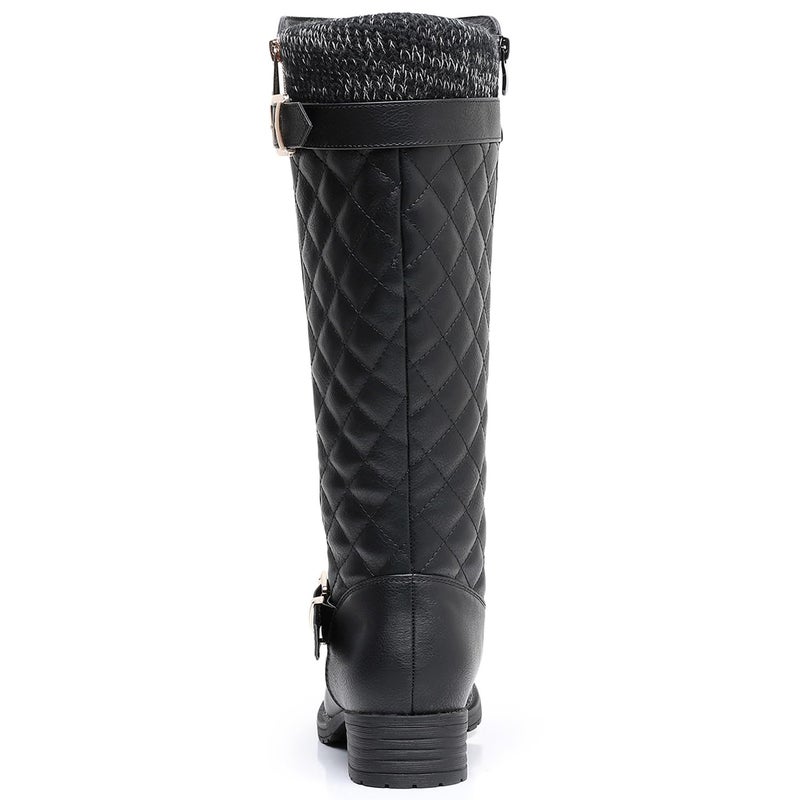 GLOBALWIN Women's Knee-High Boots Fall Winter Fashion Tall Black Riding Boots Size 8.5M - Image 5